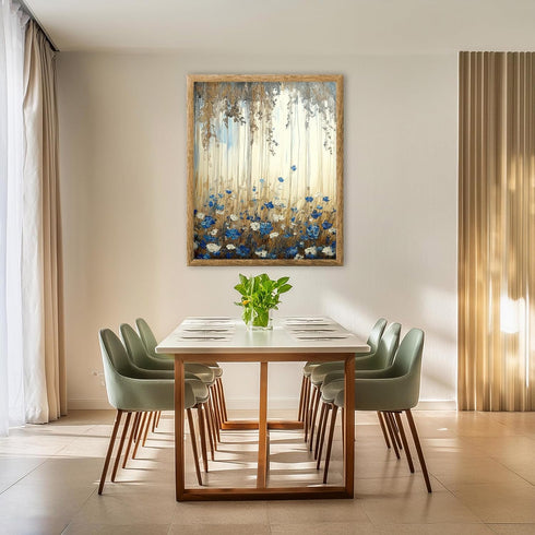 Posterizer 1 pcs-tranquil meadow scene-field of flowers in oil painting style 2-Landscape & Nature Art-Floral & Botanical Art-Decor for Home & Off...